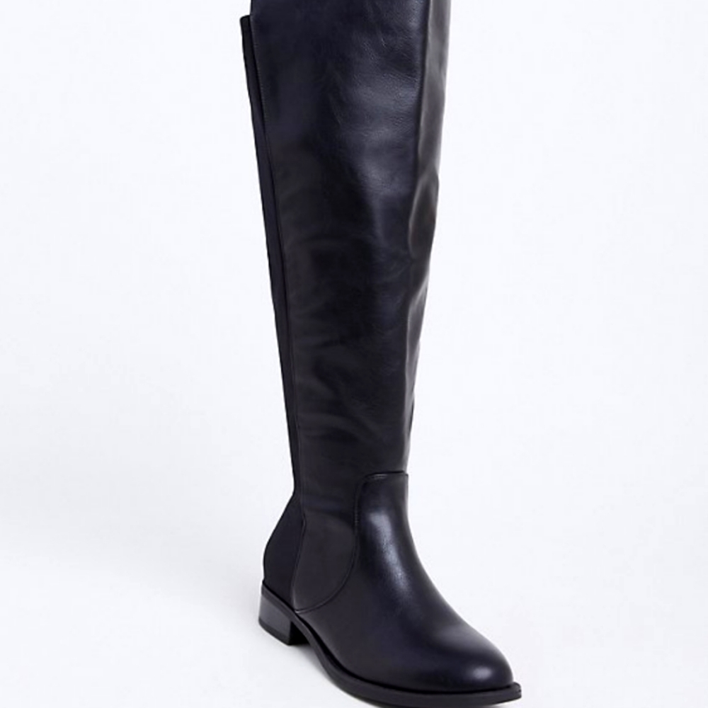 Torrid Faux Leather Stretch Back Over the Knee Boots